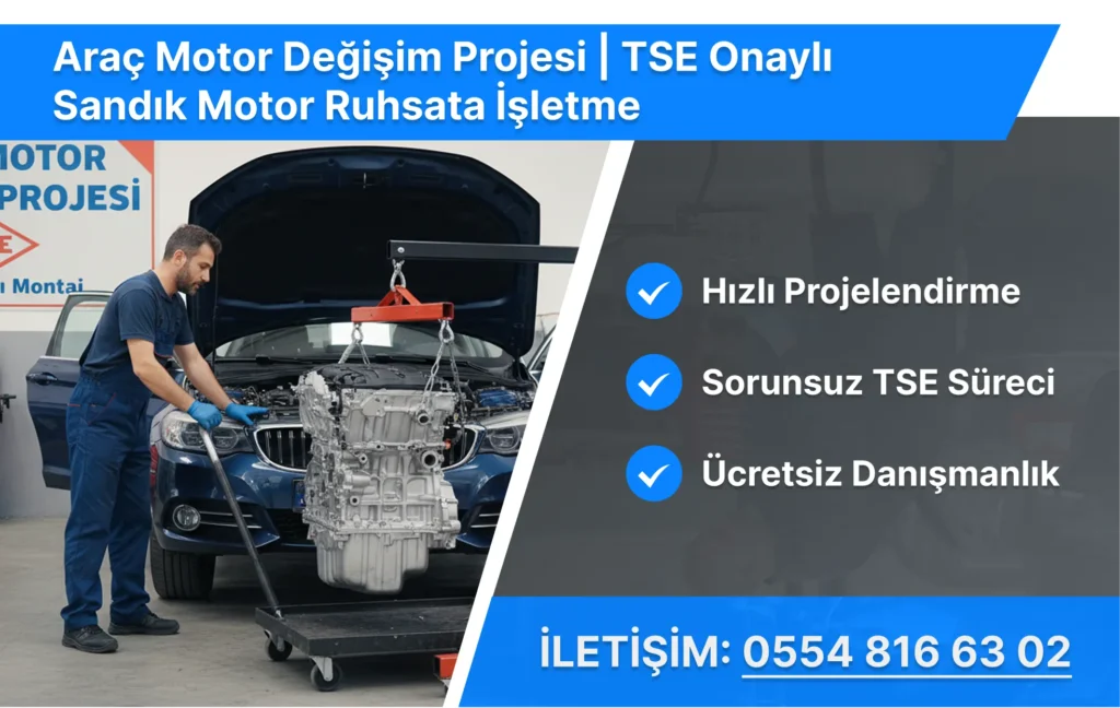 Araç Motor Değişim Projesi | TSE Onaylı Sandık Motor Ruhsata İşletme